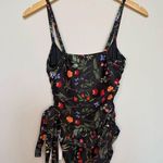 Hutch NWT Anthropologie Zenna Ruched One Piece Swimsuit Black Garden Floral XS Photo 6