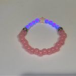 Kandi Swiftie glow in the dark festival concert bracelet RAVE BABY, OOAK Pink Photo 3