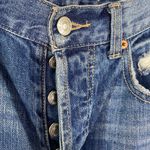Abercrombie & Fitch Abercrombie Dark Wash Distressed Button Fly Mom Denim Jeans Womens Size 4/27 Photo 7