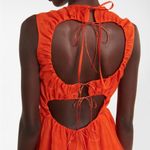 Cecilie Bahnsen Fang Draped Open Back Sleeveless Midi Dress Orange Photo 3