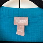  Size 1 Vibrant Blue Midi Dress Tiered Gauzy Flounce Dress Chicos Medium Photo 2