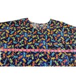Women’s Uniform Scrub Med Round Neck Blue Dragonflies Top Size 6 Photo 4
