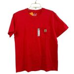 Carhartt Shirt Women Medium Orange Heavyweight Loose Fit Pocket Tee Workwear NWT Photo 0