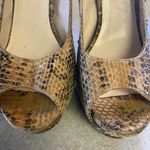 Zigi ny Urgent Snakeskin Leather Gold Studded Sling Back Prom Wedding He… Size 9 Photo 2