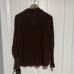 Loft  Chocolate Blouse with Neck Tie Photo 3