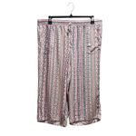 Westport  Tribal Print Cropped Pull-On Pants White Size 2X Coastal Boho Beach Photo 1