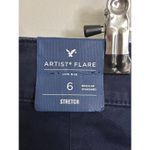 American Eagle Artist Flare Pants Womens 6 Navy Blue Chino Low Rise Stretch NWT Photo 2