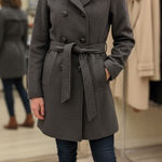 Guess Women's Black Double-Breasted Coat Photo 0