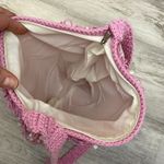 Hand Crafted Pink Crocheted Crossbody Bag with Full Zipper White Bead Accent Photo 5
