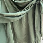 Mango MNG Green Silky Long Sleeve Shirt Wrap Dress, Size 8 Photo 8