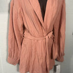 Nordstrom  Peach Long Sleeve Wrap Top Size Medium NWT Photo 0
