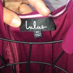 Lulus  Win Your Heart Burgundy Ruffle Off-the-Shoulder Skater Dress size medium​​ Photo 6