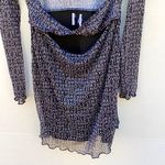 Princess Polly Womens 8 black Text me long sleeve mini dress-TIE NOT INCLUDED Photo 4