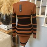 LULUS Thankful for You Brown and Black Striped Sweater Dress Size Medium Photo 5
