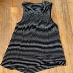 A&E Soft Sexy Tank Top Elegant Black and White‎ Striped Lace up front v size s Photo 4