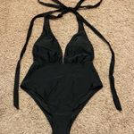 Cupshe  One Piece Bathing Suit Womens Large Black V-Neck Backless Halter Top NWT Photo 5