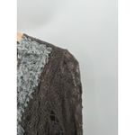 Pretty Angel  Tunic WOmen Large Gray Lace V Neck Silk Blend Whimsigoth Dark Fairy Photo 6