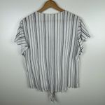 Sim & Sam  Womens Tie‎ Waist Striped Blouse Sz XL | Coastal Grandma Lightweight Photo 7