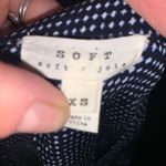 Joie  soft navy blue drawstring waist size 10 split neck polka dot dress Photo 1