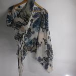 Beautiful S Aquamarine Gray Butterflies Scarf Top Blue Size undefined Photo 2