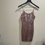Lulus Lulu’s size small Bring It Rose Gold Sequin Bodycon Mini Dress Photo 1