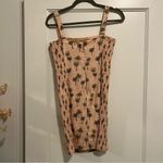 Robin K Tan Beige Palm Tree Novelty Print Mini Dress Size Medium NWT Photo 5