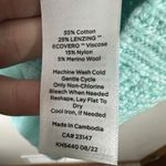 Talbots  Waffle Knit Crewneck Sweater Pullover XLPetite Aqua Cotton Merino Wool Photo 5