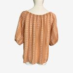 Madewell  Peasant Puff Sleeve Boho Floral Stripe Top 100% Cotton Women’s M Photo 3