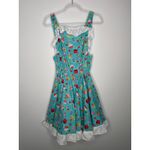 Handmade Cupcake Print Ruffle Dress Cottagecore Swing Skirt Apron Style X Small Blue Size XS Photo 4