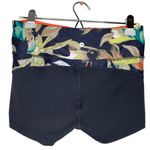 Avia  Floral Athletic Spandex Workout Biker Shorts Medium Gray Orange Tropical Photo 9