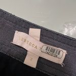 Rebecca Taylor Navy Blue Faux Leather Skirt Size 2 US $375 Photo 4