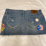 PINK - Victoria's Secret Denim jeans skirt distressed with patchwork​ Photo 2