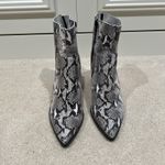 Tony Bianco  Brazen Python Print Leather Boots White Black Snakeskin Zip Photo 1