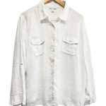 Charter Club  Casual Shirt 100% Linen White Plus Size 18W Long Sleeve Buttoned Photo 0