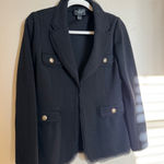 St. John St.‎ John Caviar Wool Blazer Jacket Sz 6 in Black Clasp Silk Trim Photo 0