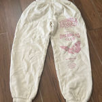 YoungLA Sweatpants Womens Small Young Dreamers Club Butterfly Joggers Graphic White Photo 0