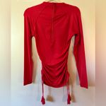 J.Crew Swim Rash Guard Elegant Red Ruched Women Top Long Sleeves Photo 1