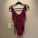 Shade & Shore New  V neck Purple Eggplant One Piece Swimsuit Medium NWT Photo 8