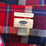 Old Navy  Womens Cotton Plaid Pockets Flannel Shirt Regular Fit Red Blue S Photo 2