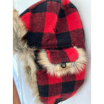 Old Navy  Buffalo Plaid Faux-Fur Trapper Hat L-XL Cozy Wintercore Ski Lodge Photo 6