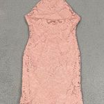 Charlotte Russe  Halter Neck Dress Women M Pink Lace Midi NEW Photo 0