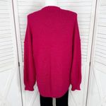 Free People All Mine Slouchy Alpaca Blend Sweater Raspberry Pink Large Oversized Photo 4