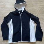 Saks 5th Avenue Saks Fifth Avenue‎ Women's Hoodie Long Sleeves Full Zip Black White Block XL Photo 0