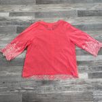 Forgotten Grace  pink embroidered lace 3/4 sleeve button down size medium 021 Photo 5