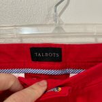 Talbots  Relaxed Chinos Frenchie Critter Pants 12P Red Embroidered Dog Print Photo 7