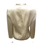 Papell Petites 4P Ivory Silk Beaded Jacket Textured Vintage Cocktail City Chic Tan Photo 4