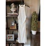 Retrofête  Olivia Sequin Halter Midi Dress White Womens Size Medium Photo 5