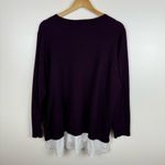 Calvin Klein Womens Purple Mixed Media Pullover Sweater | Office Casual Classic Photo 5