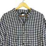 20 SOUTH Black White Gingham Check Linen Button Up Shirt Top Plus Size 1X Photo 1