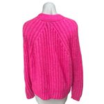 AQUA Pink Ribbed Knit Button Down Long Sleeve V Neck Cardigan Sweater Top Size M Photo 1